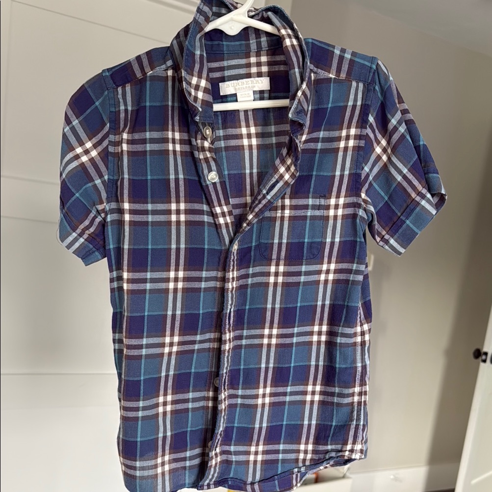 Burberry Plaid Short Sleeve Shirt Kids Boys